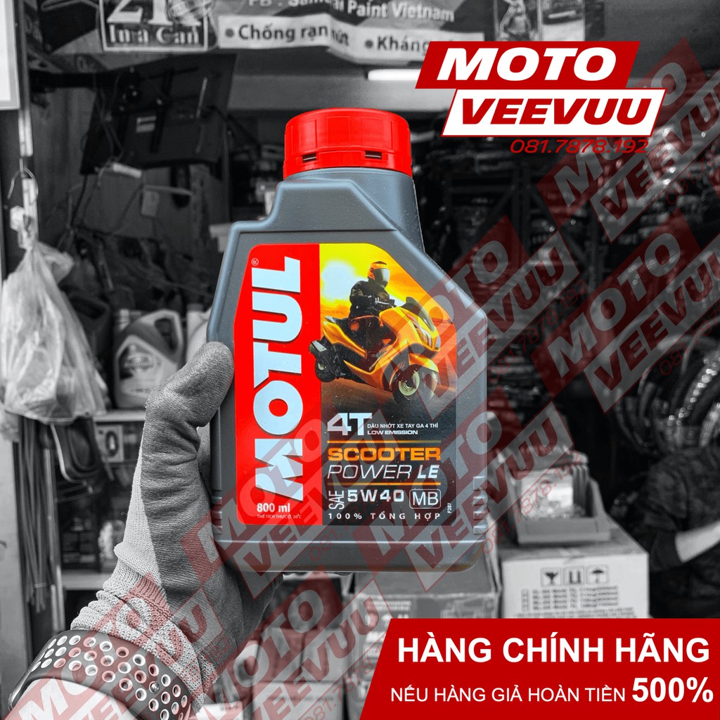 Dầu nhớt xe ga Motul Scooter Power LE 5W40 1 Lít &amp; 800 ml