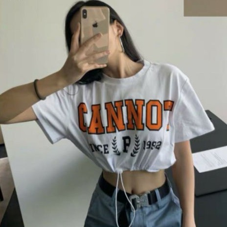 Áo croptop in chữ cannot cho mùa hè sôi động🤡
