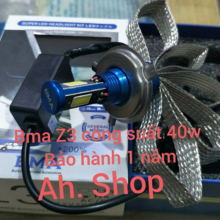 Đèn led 3 tim Z3 BMA 40w 2020 chân H4 bảo hành 1 năm