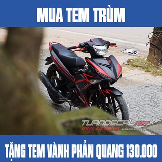 Tem Trùm Exciter 150 diasil đỏ đen - Tặng tem vành phản quang trị giá 130.000đ