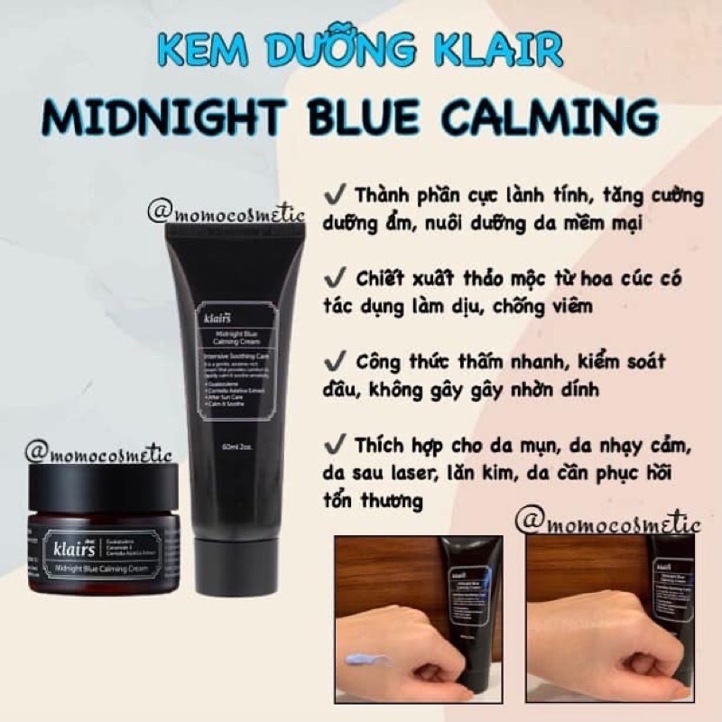 [Mã SKAMLTSM9 giảm 10% đơn 99K] KEM DƯỠNG KLAIRS MIDNIGHT BLUE CALMING CREAM