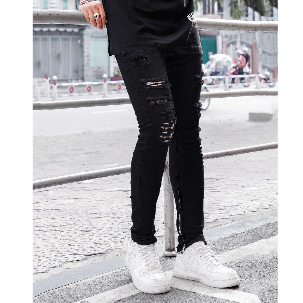 [Mã SRBACK010912 hoàn 20K xu đơn 50K] Quần Jean Nam Rách Xước , Form Skinny (QJ40)