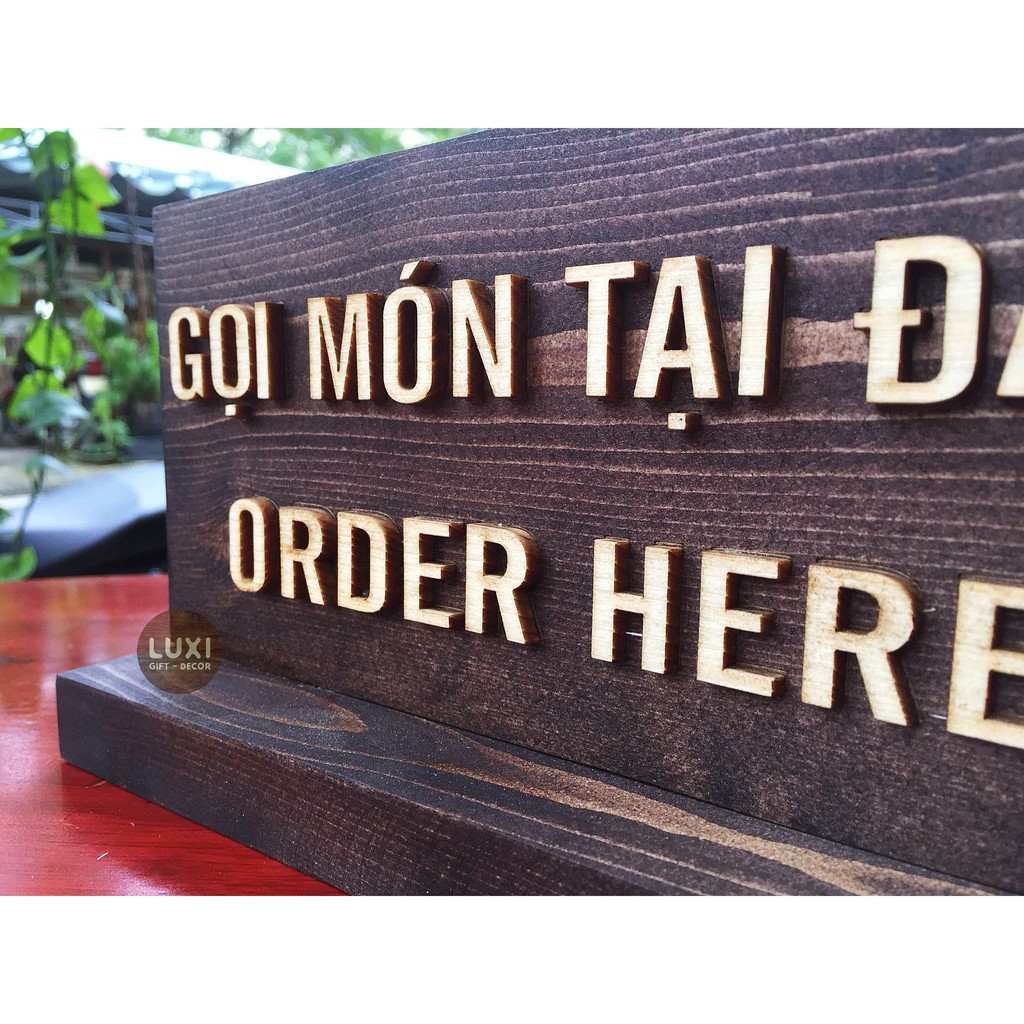 Bảng gỗ Order here/ Gọi món tại quầy nhiều mẫu mã - LUXI decor