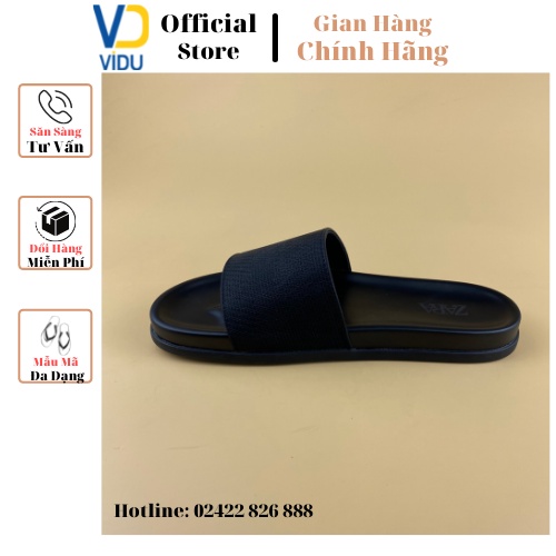 Dép nam thời trang ZARA ViDu 21107  màu đen đính logo êm chân chống thấm nước