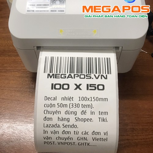Cuộn 330 tem A6 để in tem đơn hàng phiếu vận chuyển và in đơn TMĐT tự dán 100x150mm dành cho máy in nhiệt - 10x15cm