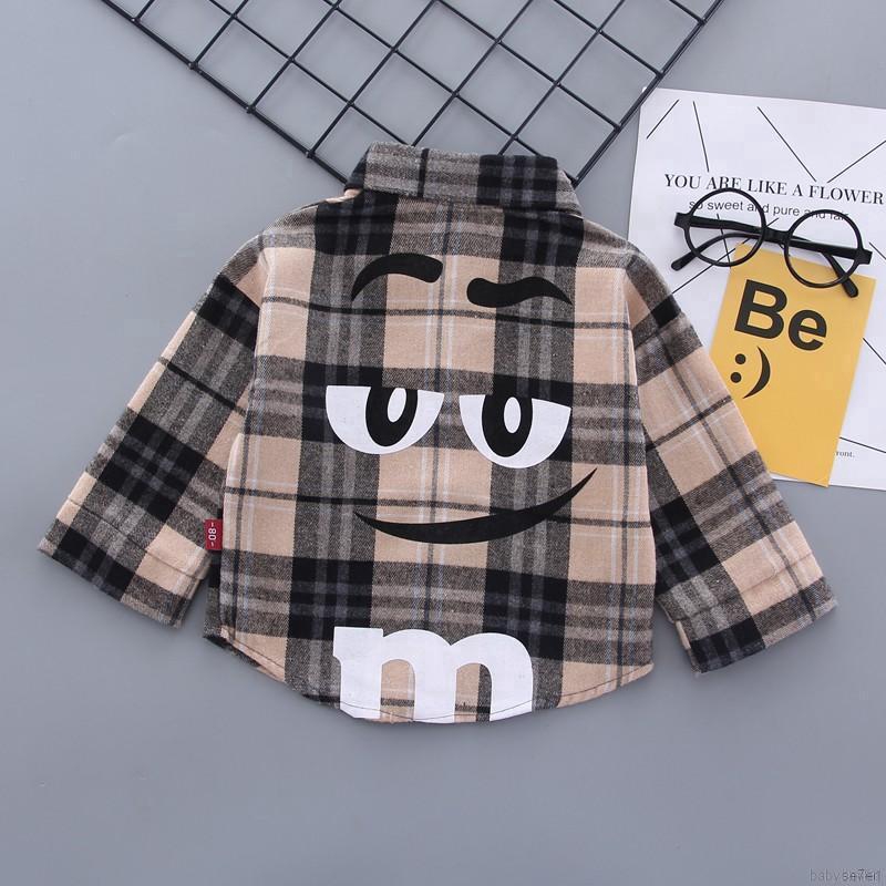 Set Áo Sơ Mi Tay Dài Kẻ Sọc Caro Phối Quần Dài Thời Trang Cho Bé Trai Se7