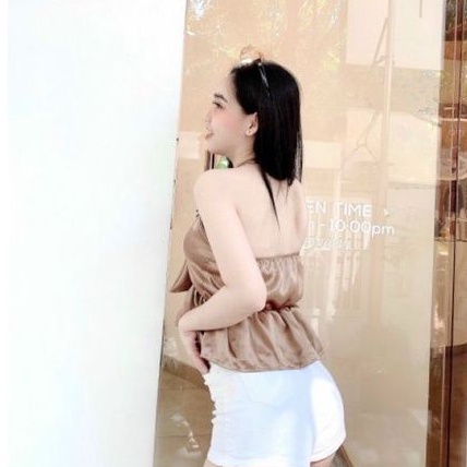 Áo phi lụa hở lưng cổ gài sexy (Có sẵn mod )