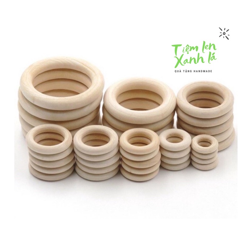Vòng Gỗ, Khoen Gỗ Tròn Làm Đồ Handmade, Trang Sức Thủ Công Size 2 - 7Cm