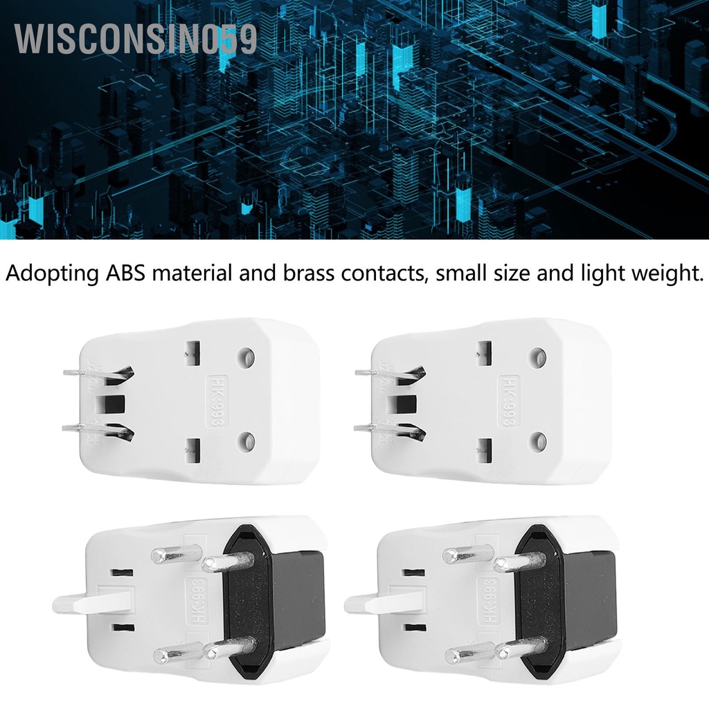 [Hàng Sẵn] Bộ chuyển đổi phích cắm 4 cái US EU AU UK Travel Power Converter Brass Tiếp xúc 100‑250VAC để sạc 【Wisconsin059】
