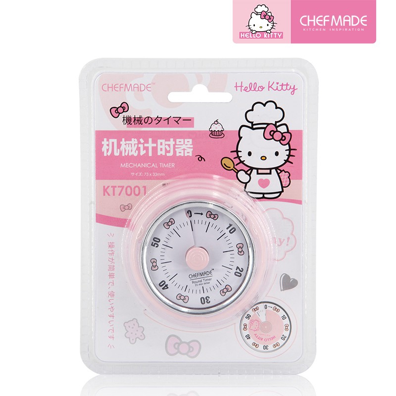 Đồng hồ hẹn giờ nấu ăn CHEF MADE máy cơ hình Hello Kitty dễ thương tiện dụng KT7001