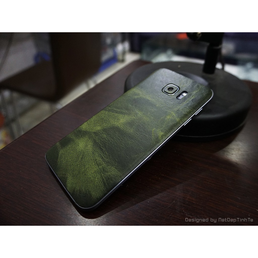Miếng dán da skin Samsung S7 edge - màu xanh lục  [ Deal_sốc]