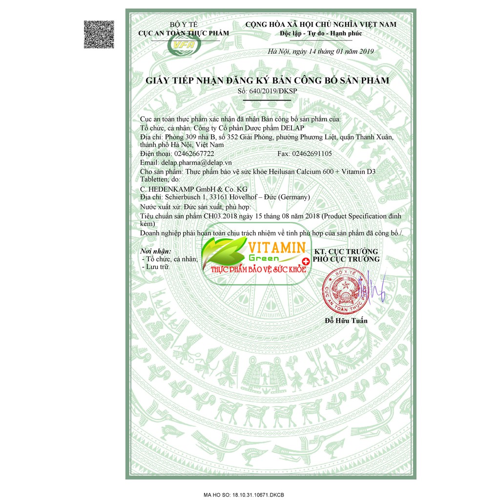 BỔ XUNG CANXI CALCIUM 600mg + Vitamin D3 HEILUSAN | NHẬP KHẨU CHÍNH HÃNG ĐỨC