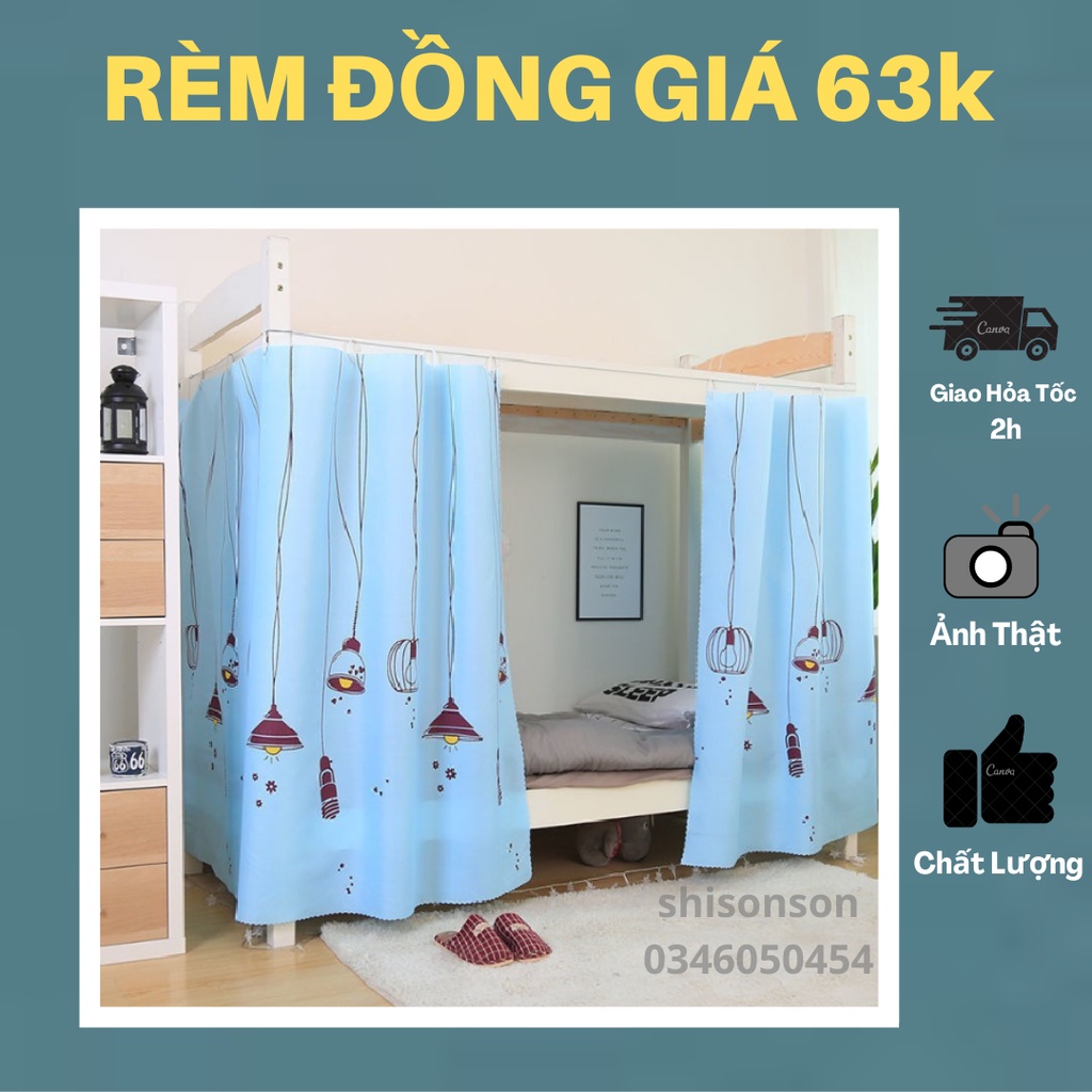 Rèm giường tầng ký túc xá sinh viên Shisonson cho giường dài 2m đồng giá 63k