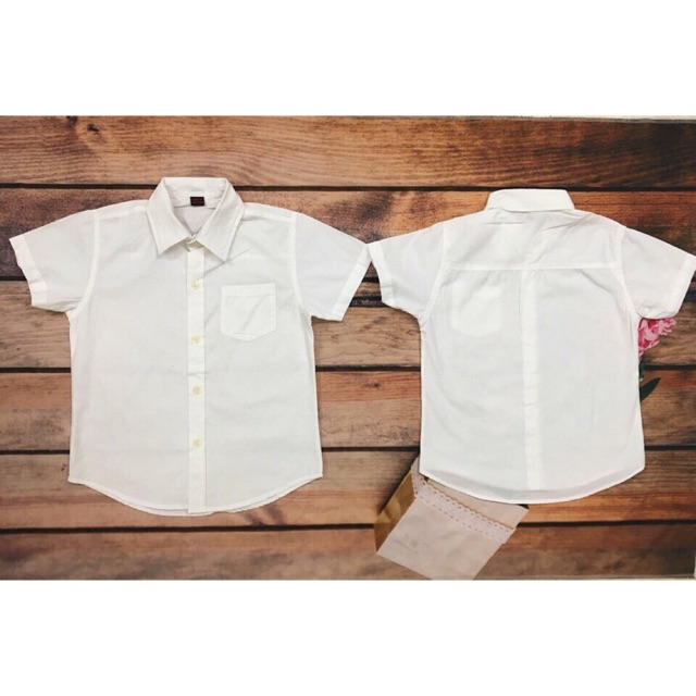 Sơ mi trắng ngắn tay 6-14y