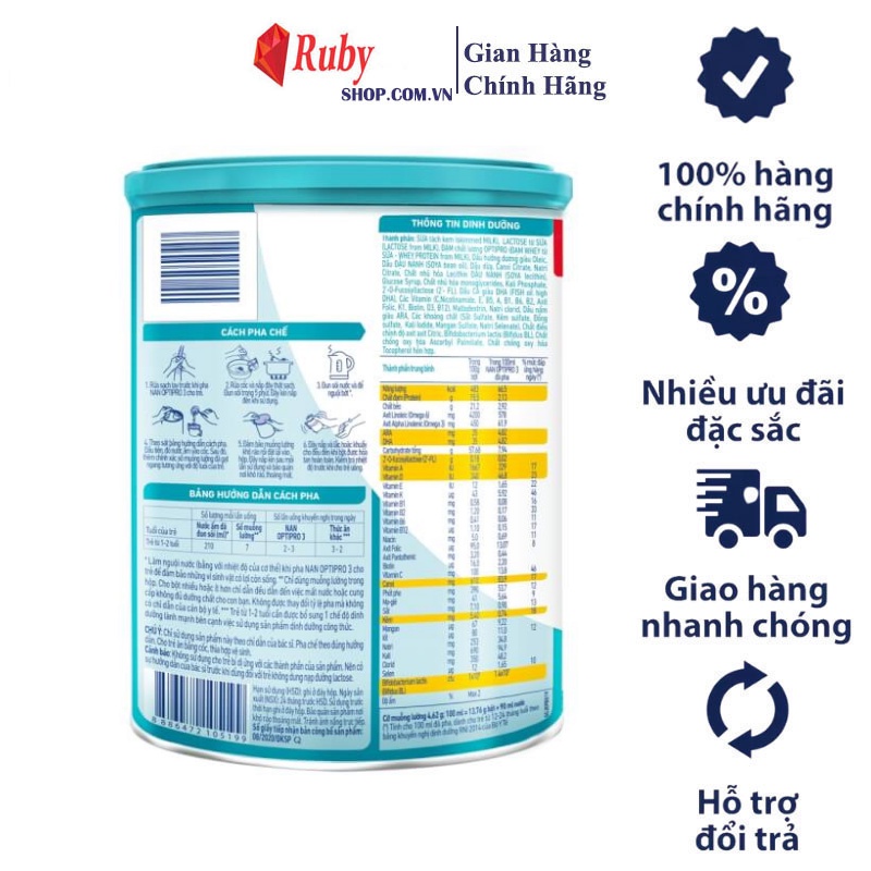 Sữa Bột Nestle NAN OPTIPRO 3 HM-O Hộp 1.7kg Và 900g