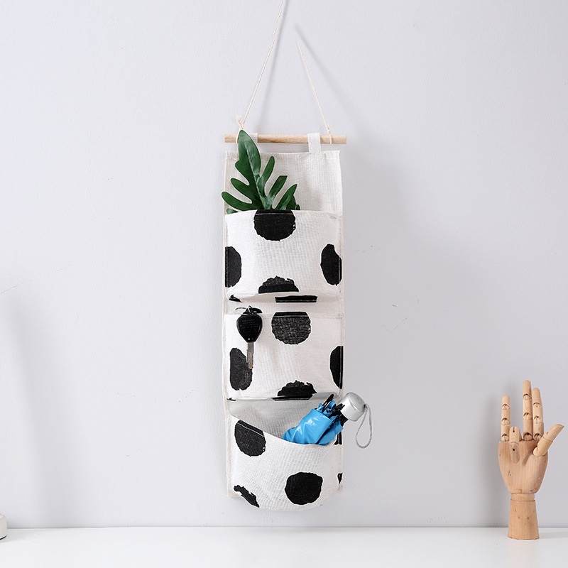 SUPO DEPOT - giỏ đựng đồ treo tường có 3 túi túi đựng đồ gấp gọn BDC046