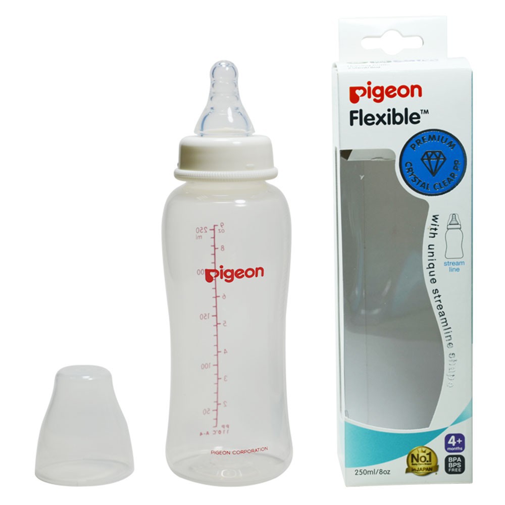 Bình sữa Pigeon Flexible PP Streamline cổ hẹp