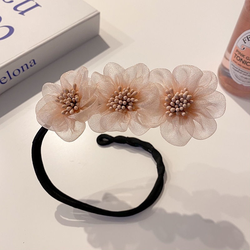 Dây Cột Tóc Ba Bông Cúc Nhỏ Dễ Thương Phong Cách Hàn Quốc Cho Nữ