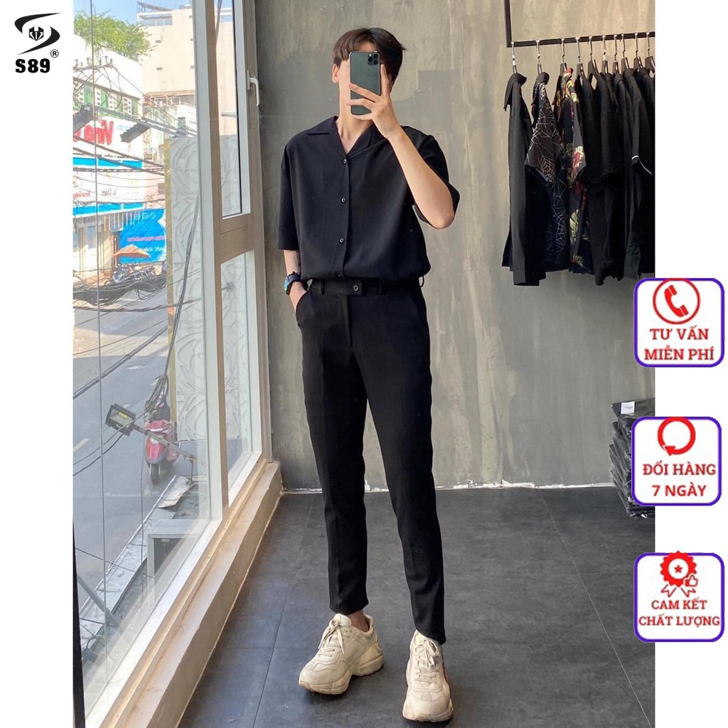 Quần âu nam T-Max vải co giãn , ống côn phong cách Hàn Quốc | BigBuy360 - bigbuy360.vn