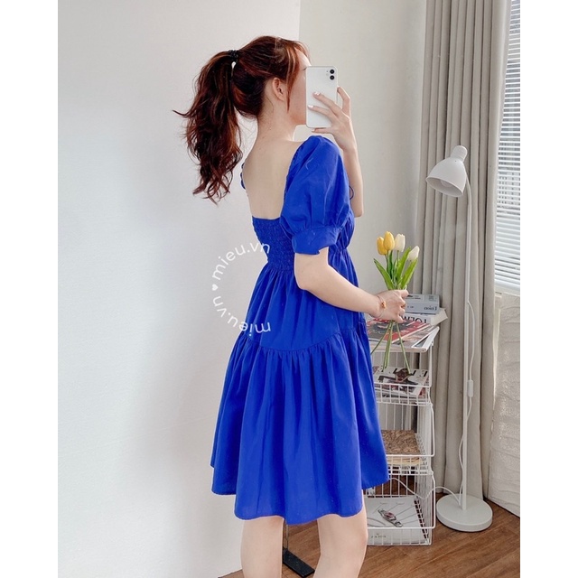 Đầm babydoll nữ thiết kế dây nơ ngực style dễ thương MIEU - JJN09