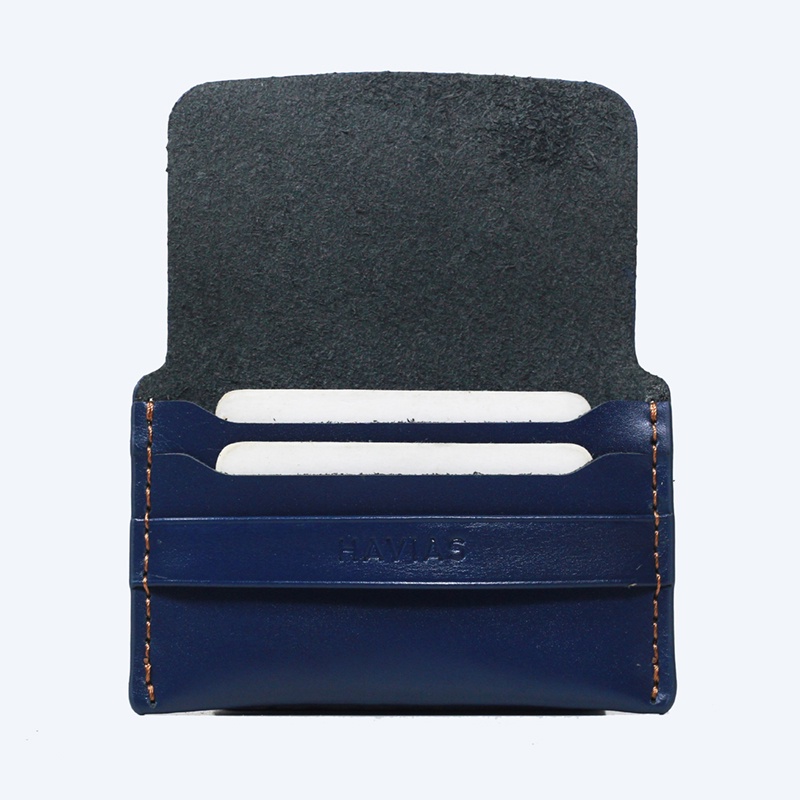 Ví da Mini Handcrafted Smile8 Wallet Xanh Navy