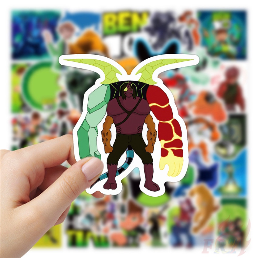 Set 50 miếng dán trang trí thủ công hình nhân vật Ben 10 độc đáo