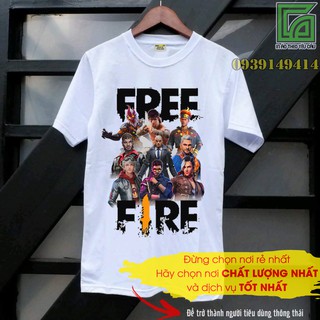 Áo thun Free Fire In Nhiều Nhân Vật Tướng Vải Coton Thái S015