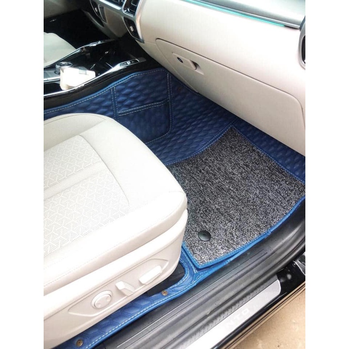 Thảm lót sàn ô tô 6D da cacbon kim cương cao cấp cho Toyota Innova chống nước, không mùi, phủ kín 90% sàn xe