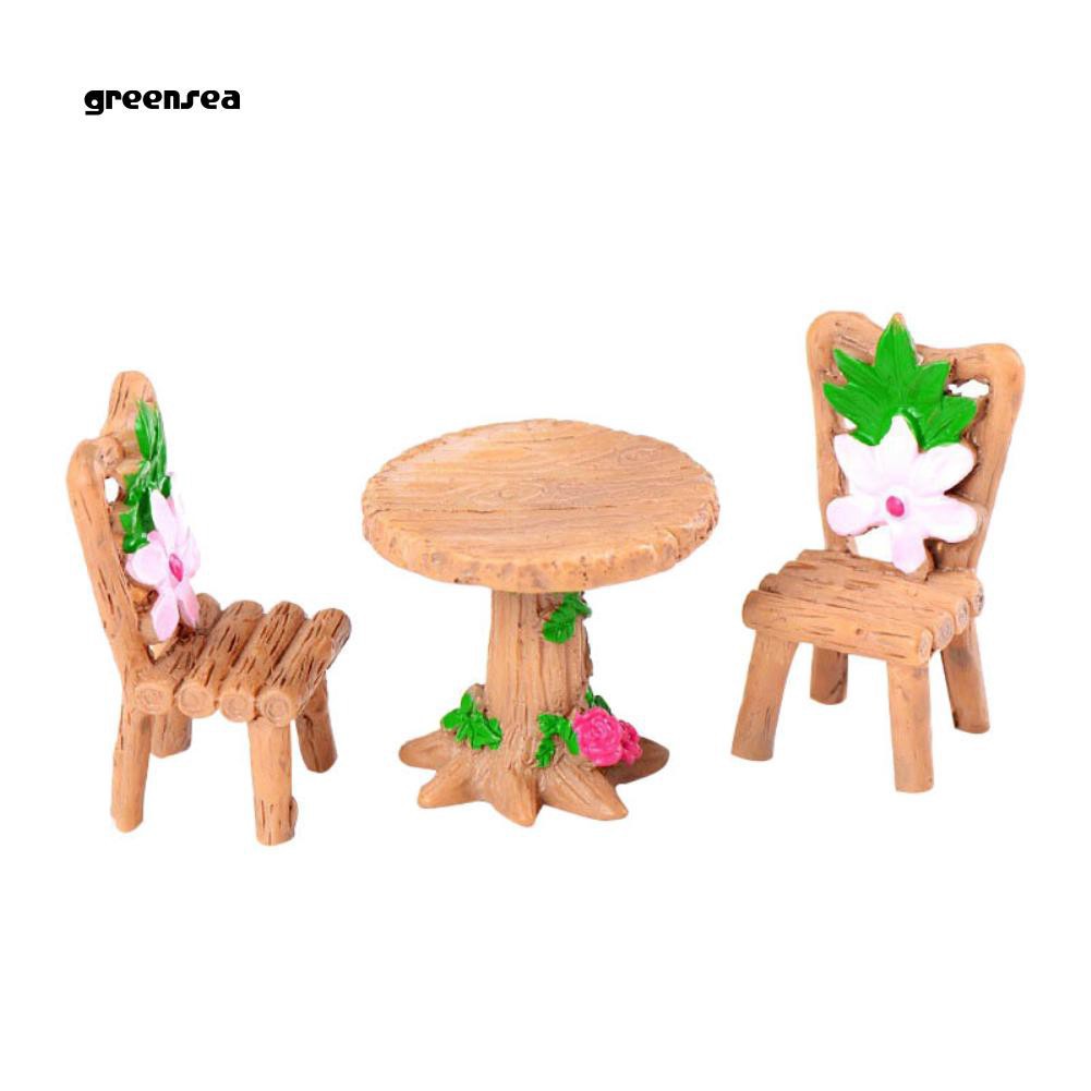 Bộ bàn ghế tí hon dùng trang trí chậu cây Bonsai