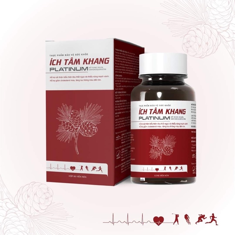 Ích tâm khang Platinum Lọ 60 viên hàm lượng cao hơn tốt cho tim mạch từ thảo dược