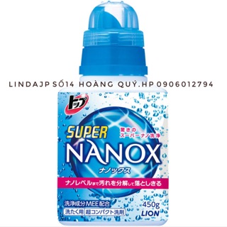 🇯🇵 Nước Giặt Làm Sạch Các Vết Bẩn Cứng Đầu SUPER NANOX - LION Nhật Bản 450g :