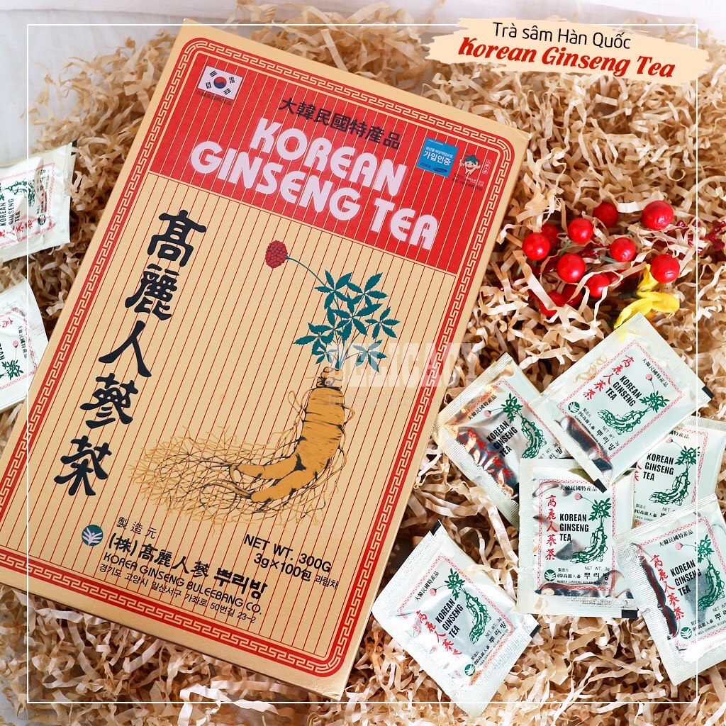 [ HỘP 100 GÓI] Trà Sâm Hàn Quốc Korean Ginseng Tea