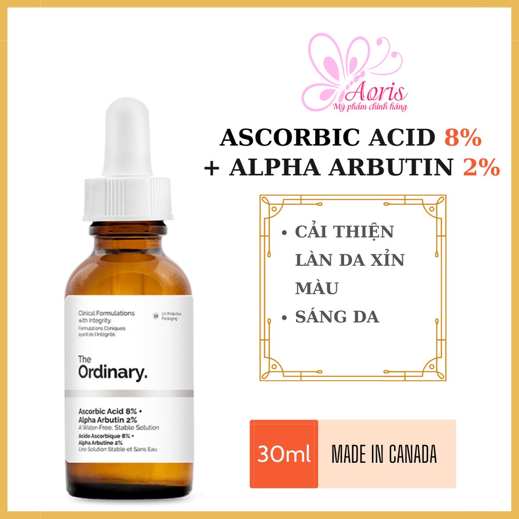 [CANADA- Full Bill]Serum sáng da The Ordinary Ascorbic Acid 8% + Alpha Arbutin 2% - 30ml