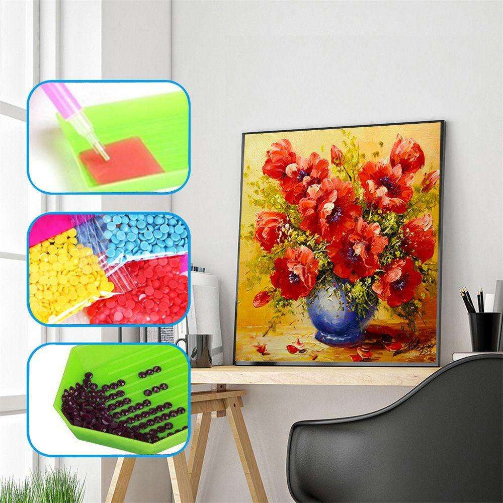 Tranh Đính Đá 5D Tự Làm Hình Hoa Hồng Trang Trí Nhà Cửa