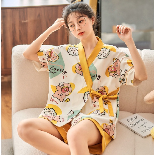 Bộ Ngủ Kimono Hoạt Hình Xuân Hè 2022