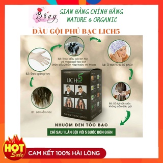 Dầu gội thảo dược phủ bạc Lich5 - Hộp 10 gói