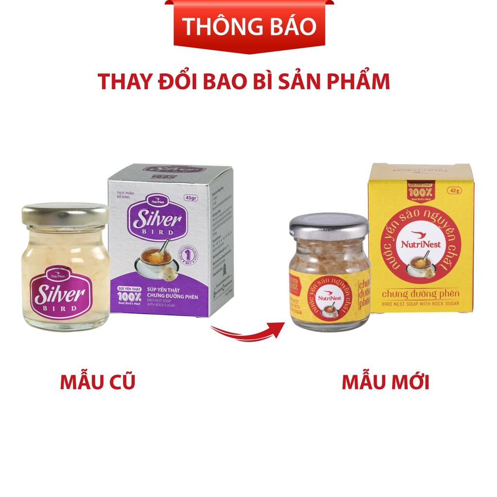 NutriNest - Nước Yến Sào Nguyên Chất Chưng Đường Phèn – hộp quà 6 hũ x 72g