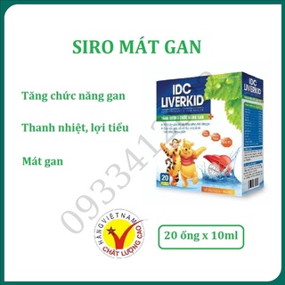 Mát gan thải độc gan IDC Liverkid hộp 20 ống giúp thanh nhiệt, mát gan, nhuận mật cho trẻ