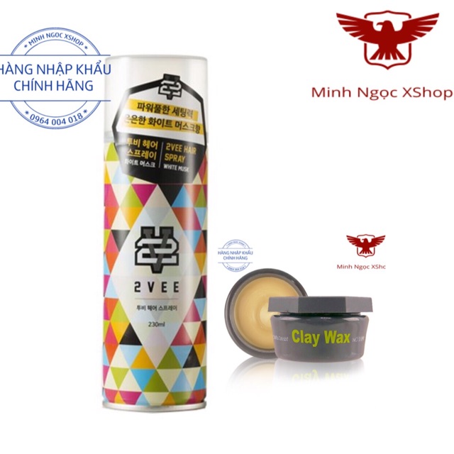 [Chính Hãng] Combo Gôm Xịt Tóc 2VEE Và Sáp Vuốt Tóc Nam Clay Wax SUBTIL