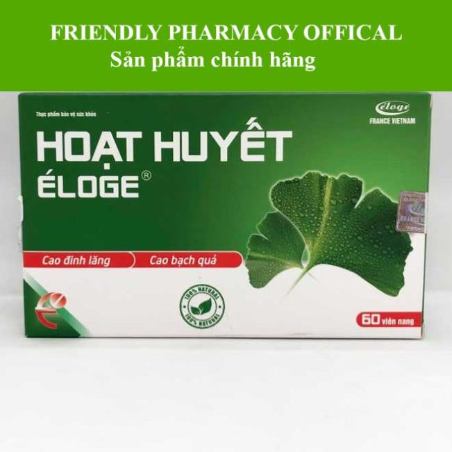 Hoạt huyết Eloge – Hỗ trợ tăng cường máu não, ngăn ngừa tại biến, đột quỵ (hộp 60 viên)