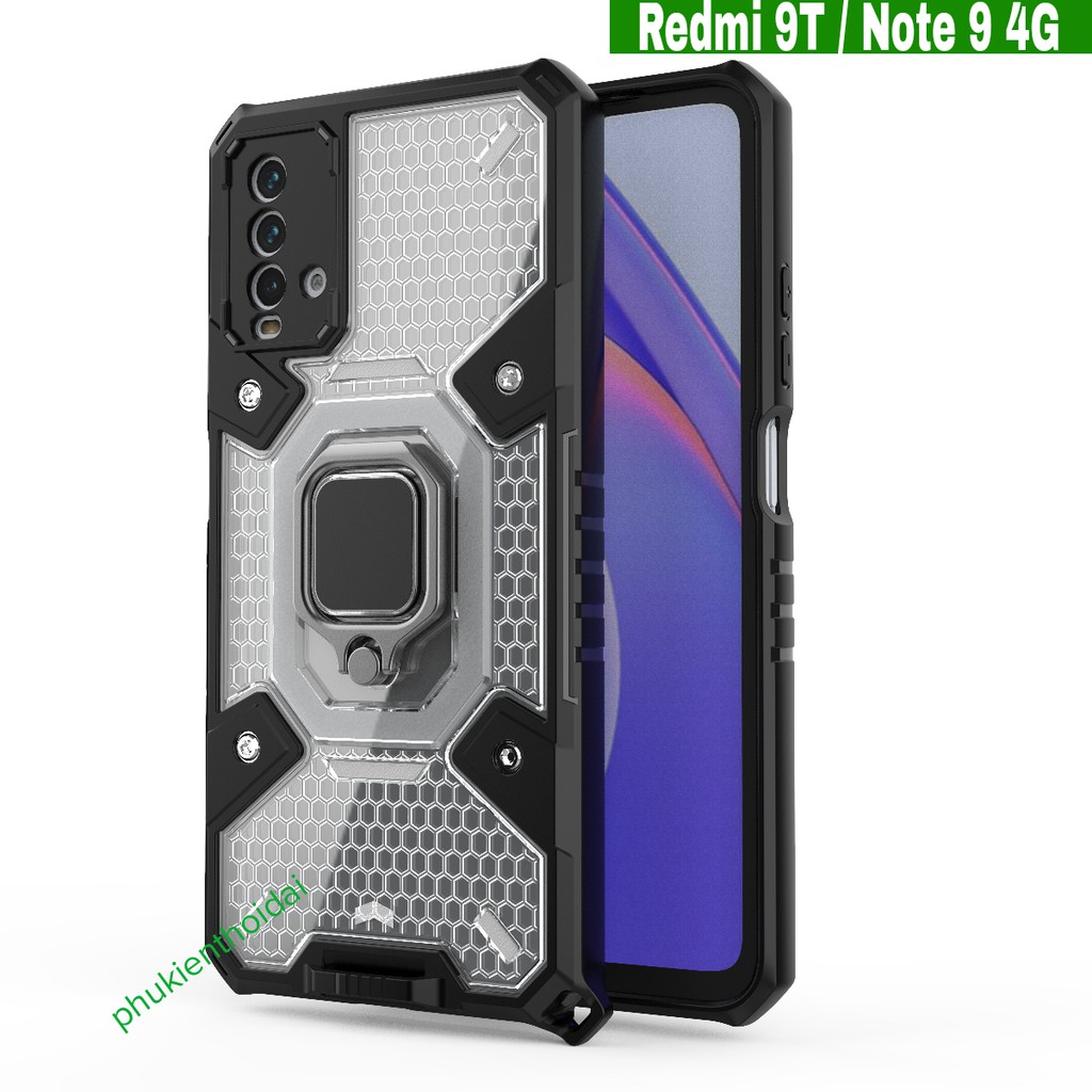 Ốp lưng Redmi 9T / Note 9 4G vân tổ Ong Iring không gian mới chống sốc giá đỡ xem phim