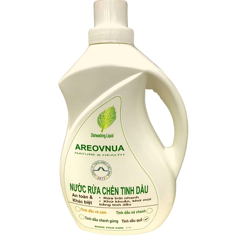 Nước rửa chén tinh dầu Areo an toàn, bảo vệ da tay, thân thiện môi trường