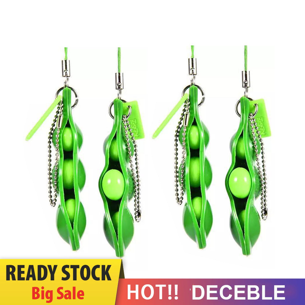 Pop It Fidget Đồ chơi Fidget Bean Đồ chơi, Stress Relieving Funny Facial Expression Soybean Keychain