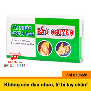 Tê nhức chân tay BẢO NGUYÊN - Giúp hoạt huyết, thông huyết, giảm tê mỏi, đau xương khớp, mỏi vai