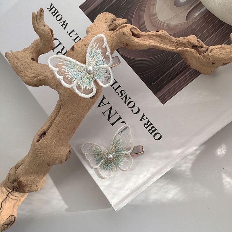 Kẹp tóc thêu họa tiết phong cách Hàn Quốc cổ điển dễ vệ sinh cho nữ