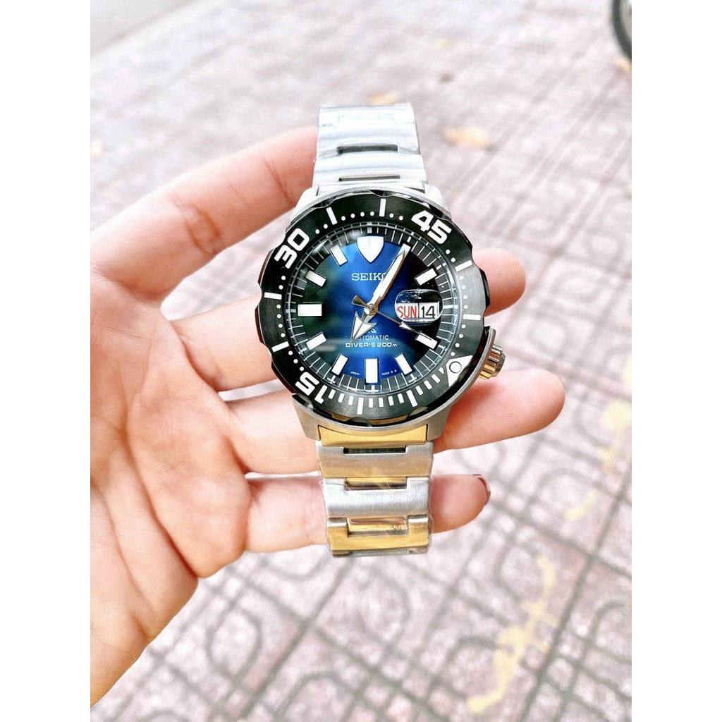 Đồng Hồ Nam Seiko Prospex Monster Dây Thép , Size 43mm , Máy Cơ