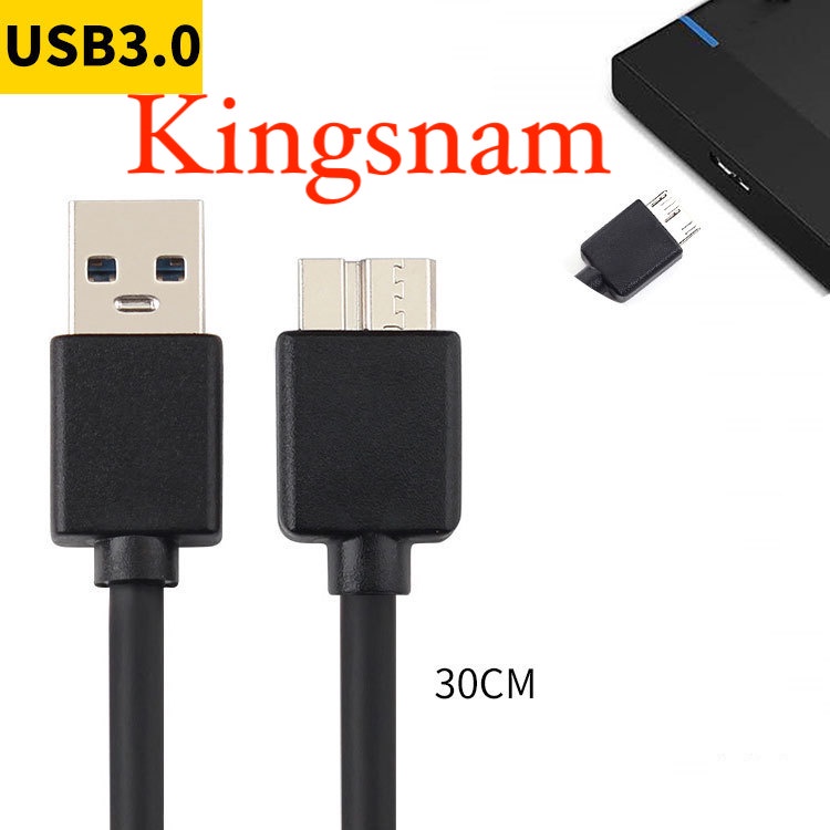 Cáp USB 3.0 Dùng cho Box Hdd 2.5inch hoặc ổ cứng gắn ngoài 0.3m type A sang micro B