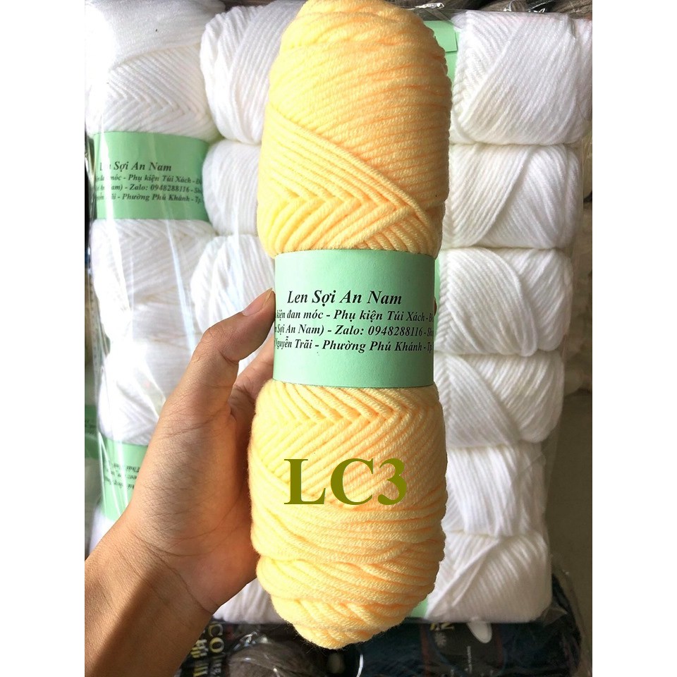 [Bảng 1] Len Cuộn Cotton 3mm - 100gram/cuộn