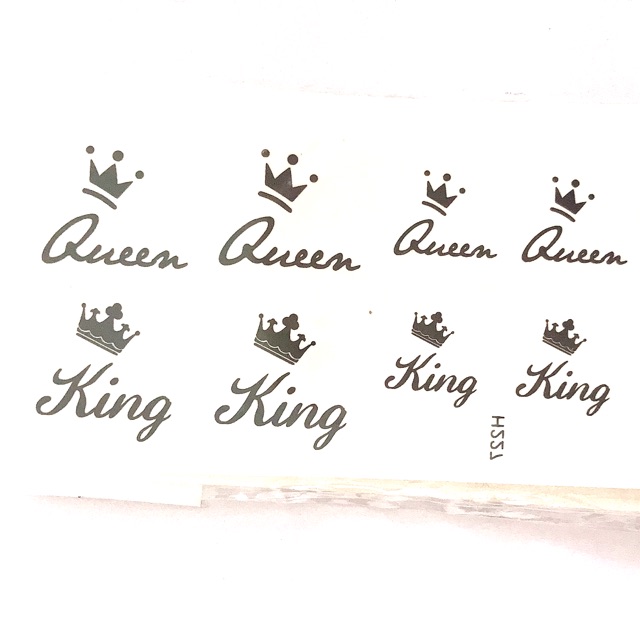 Hình xăm dán chữ queen👑 nhỏ 10x6cm_ mua 5 tặng 1 mini tattoo