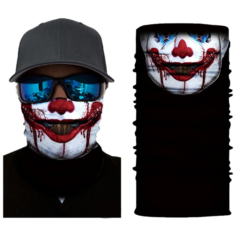 Wmmb Băng Đô Dạng Ống Che Mặt Và Cổ Chống Gió Chống Nắng In Hình Chú Hề Đáng Sợ Liền Mạch Ma Thuậ